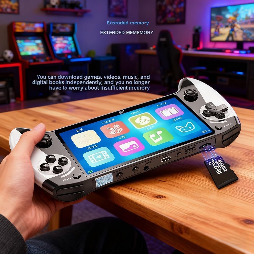 Retro Handheld Game Console with 5.5-Inch HD Screen, 20000+ Built-in Games, TV Output & Bluetooth Support