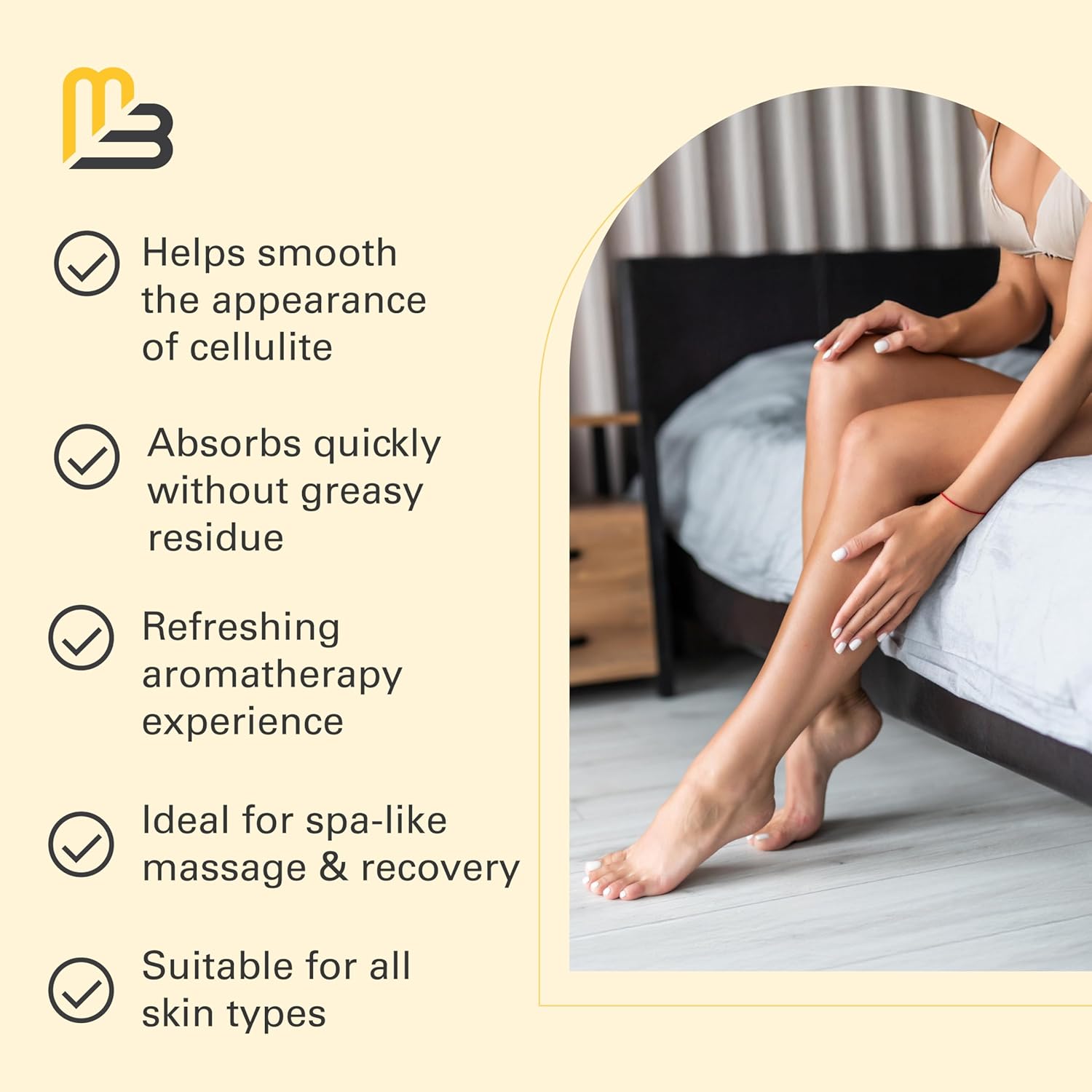 Firming Body Massage Oil with Collagen & Stem Cell - Smooths Cellulite & Improves Skin Texture - 8 Fl Oz