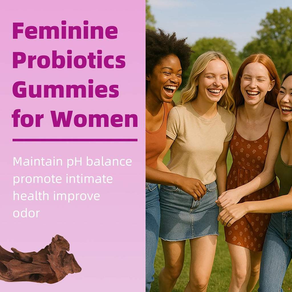 Women's Probiotic Gummies with Slippery Elm, Pineapple Flavor | pH Balance & Digestive Support