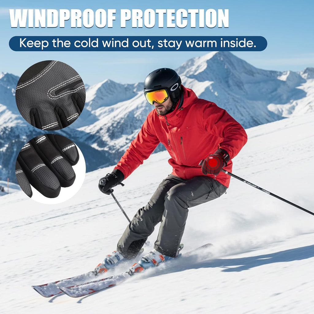 Waterproof Windproof Thermal Winter Gloves for Men and Women, Touchscreen Anti-Slip Cycling Motorcycle Gloves
