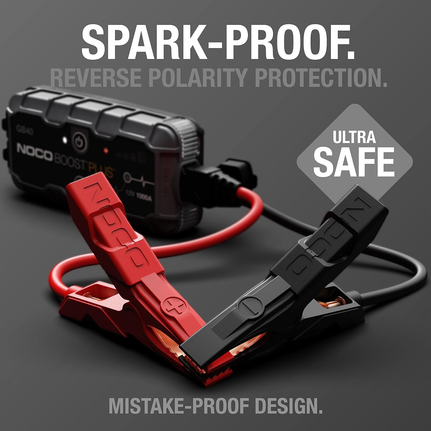 1000A UltraSafe Jump Starter - 12V Lithium Battery Booster Pack with Power Bank