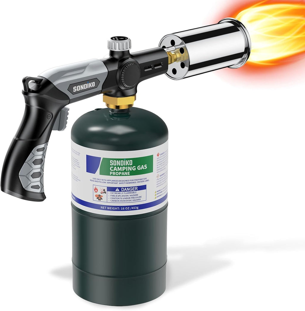 Powerful Grill & Cooking Propane Torch with Adjustable Flame for Searing, BBQ, and Outdoor Use