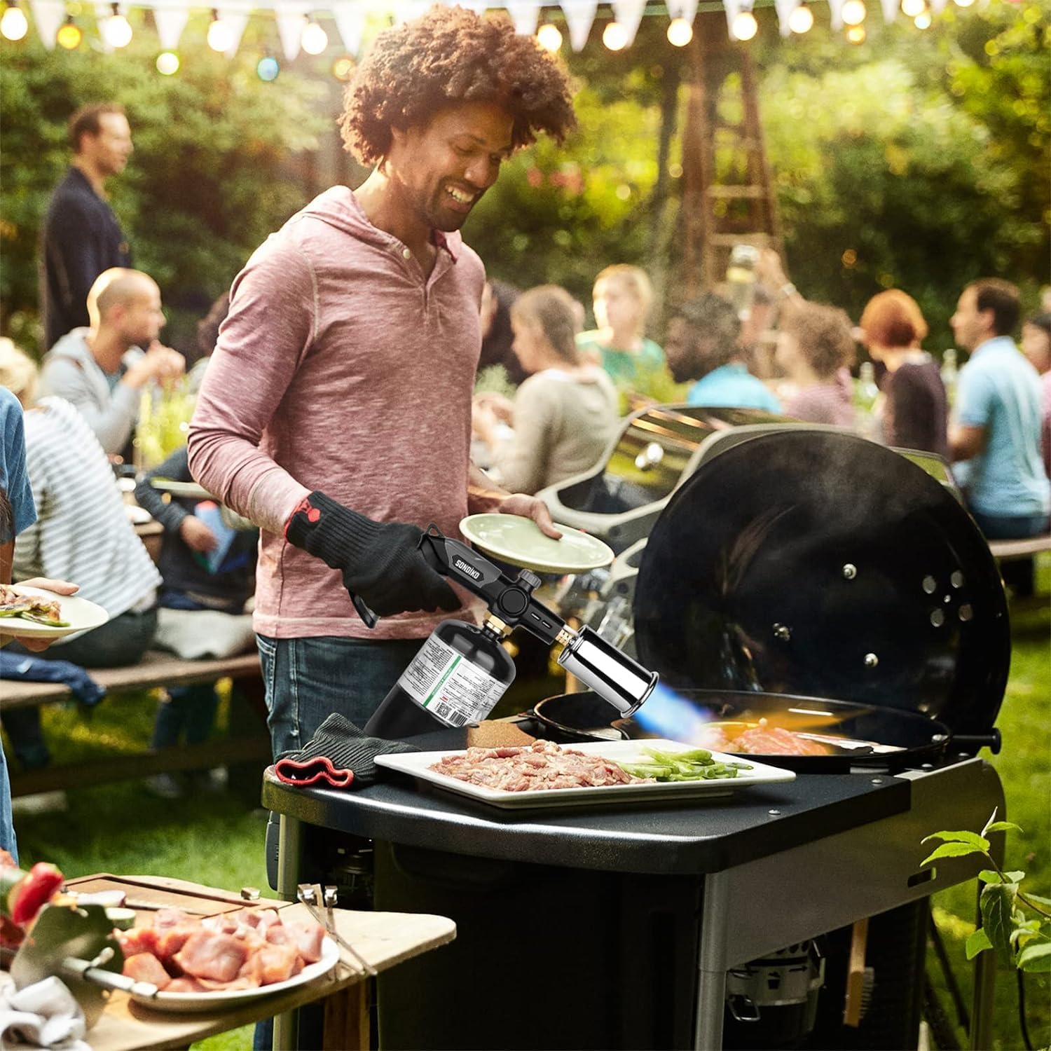 Powerful Grill & Cooking Propane Torch with Adjustable Flame for Searing, BBQ, and Outdoor Use