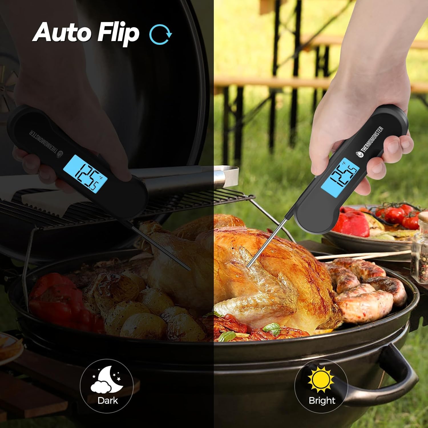 0.5 Second Instant Read Digital Meat Thermometer with ±0.5℉ Precision, Waterproof Food Thermometer