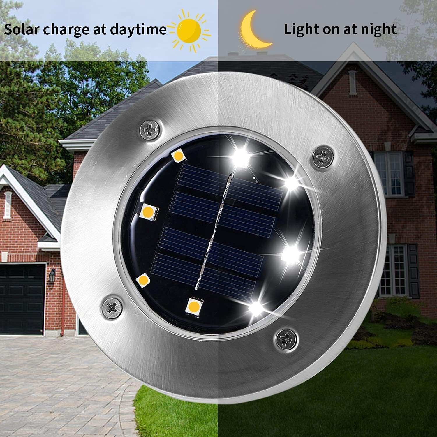 4 Pack Solar Outdoor Lights Waterproof, Garden Landscape Lighting for Lawn Yard Deck Driveway