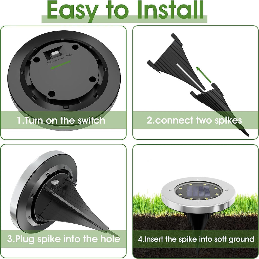 4 Pack Solar Outdoor Lights Waterproof, Garden Landscape Lighting for Lawn Yard Deck Driveway