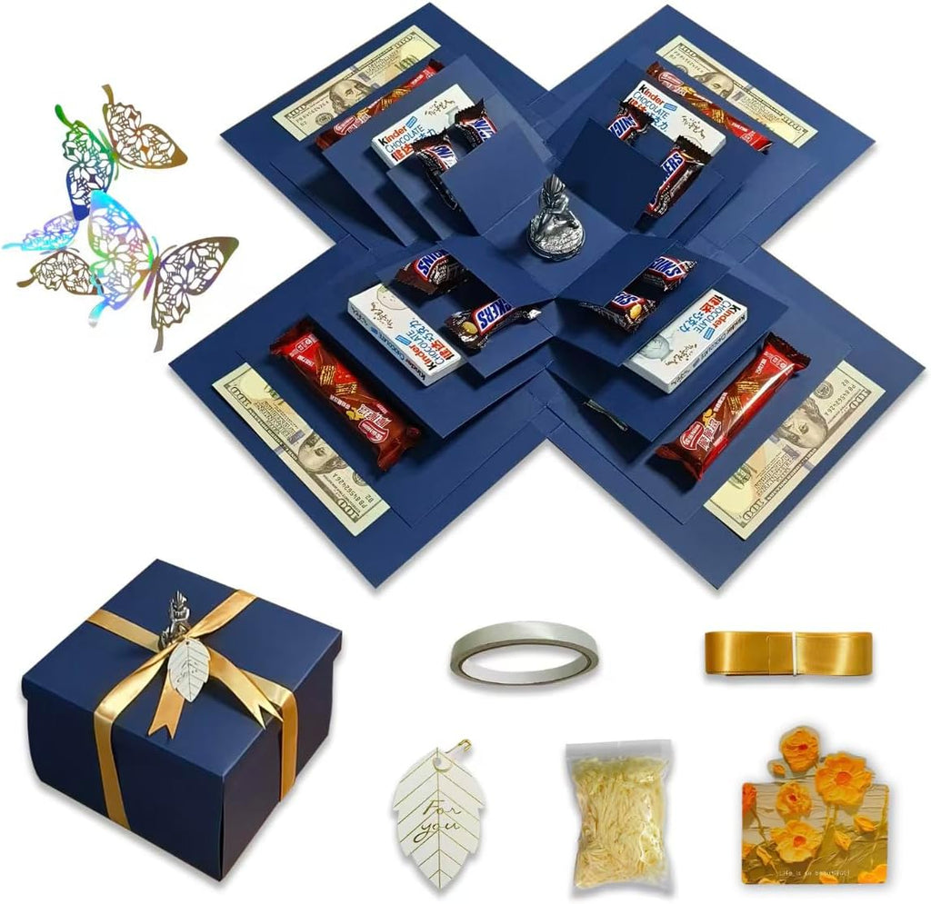 5-Layer Explosion Gift Box DIY Kit with Main Part Assembled for Surprise Snacks & Photos