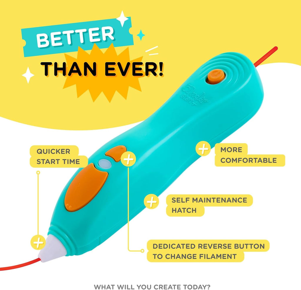 3D Printing Pen Set for Kids - Safe STEM Learning Toy with 72 Color Filaments & Stencils