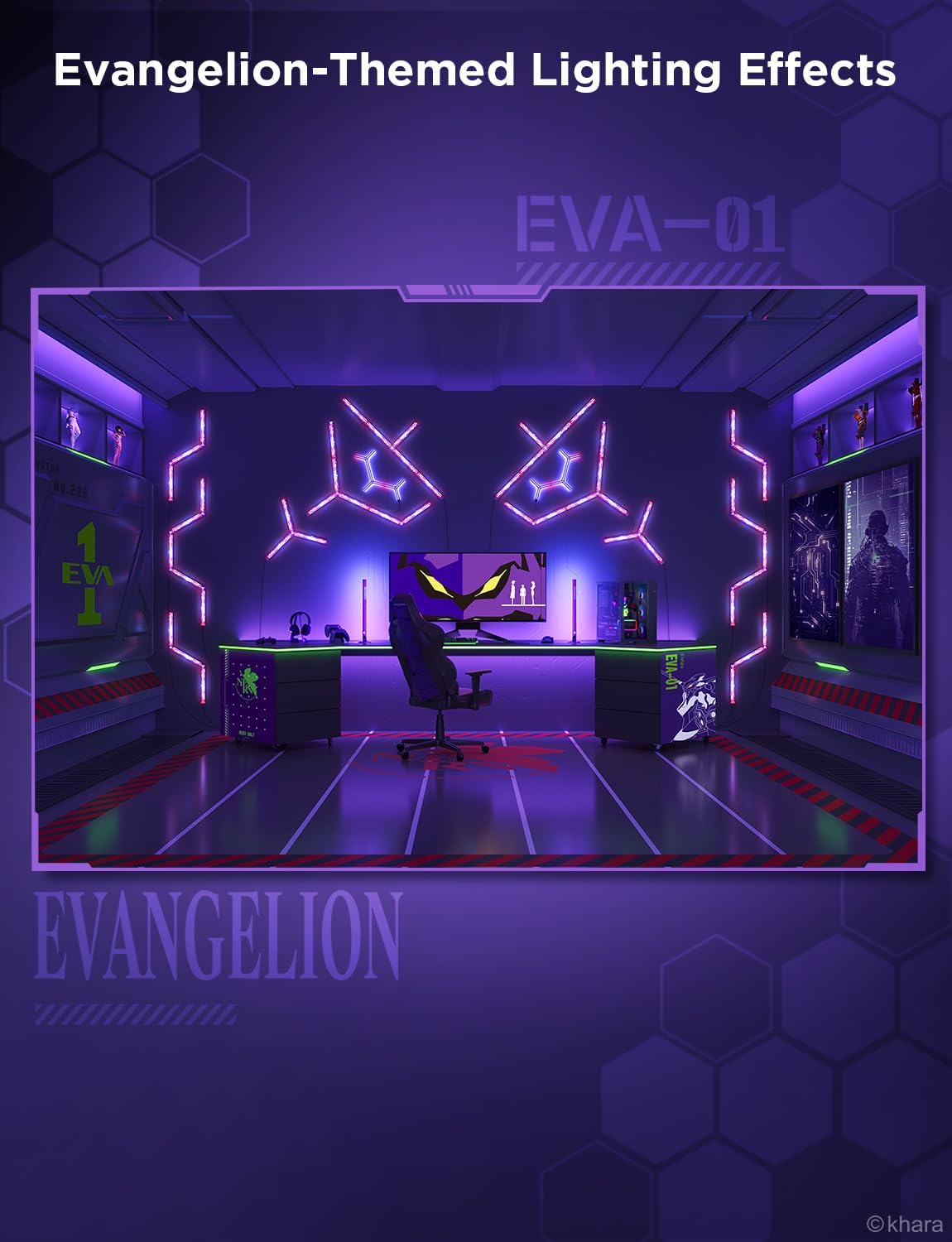 Evangelion Gaming Wall Light with RGBIC Effects, Matter Support & Voice Control
