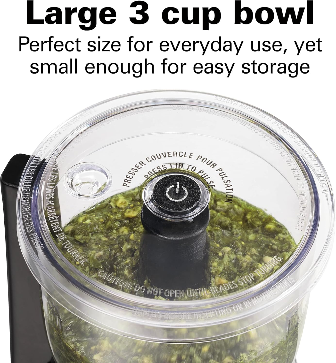 3-Cup Electric Vegetable Chopper & Mini Food Processor, 350W for Dicing, Mincing & Puree