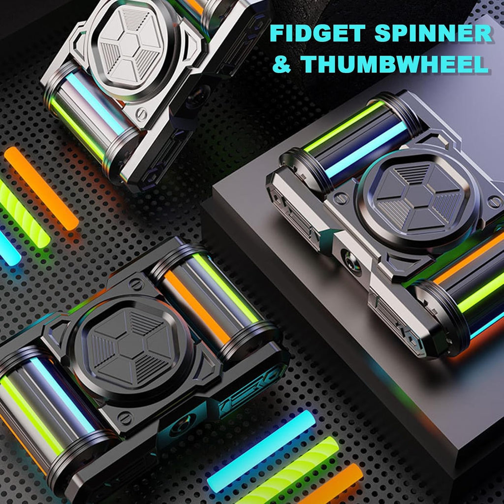 Glow in The Dark Metal Tank Fidget Spinner, EDC Desk Toy for Focus & Stress Relief
