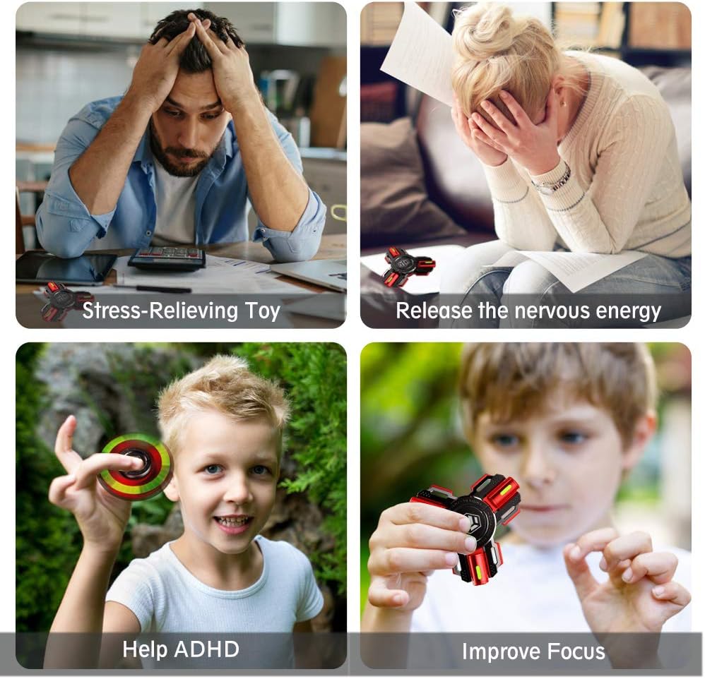 Metal Fidget Spinner with Luminous Light - Stress Relief Toy for Adults & Teens