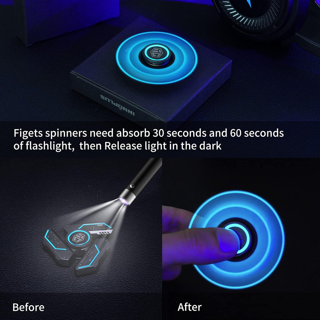 Metal Fidget Spinner with Luminous Light - Stress Relief Toy for Adults & Kids