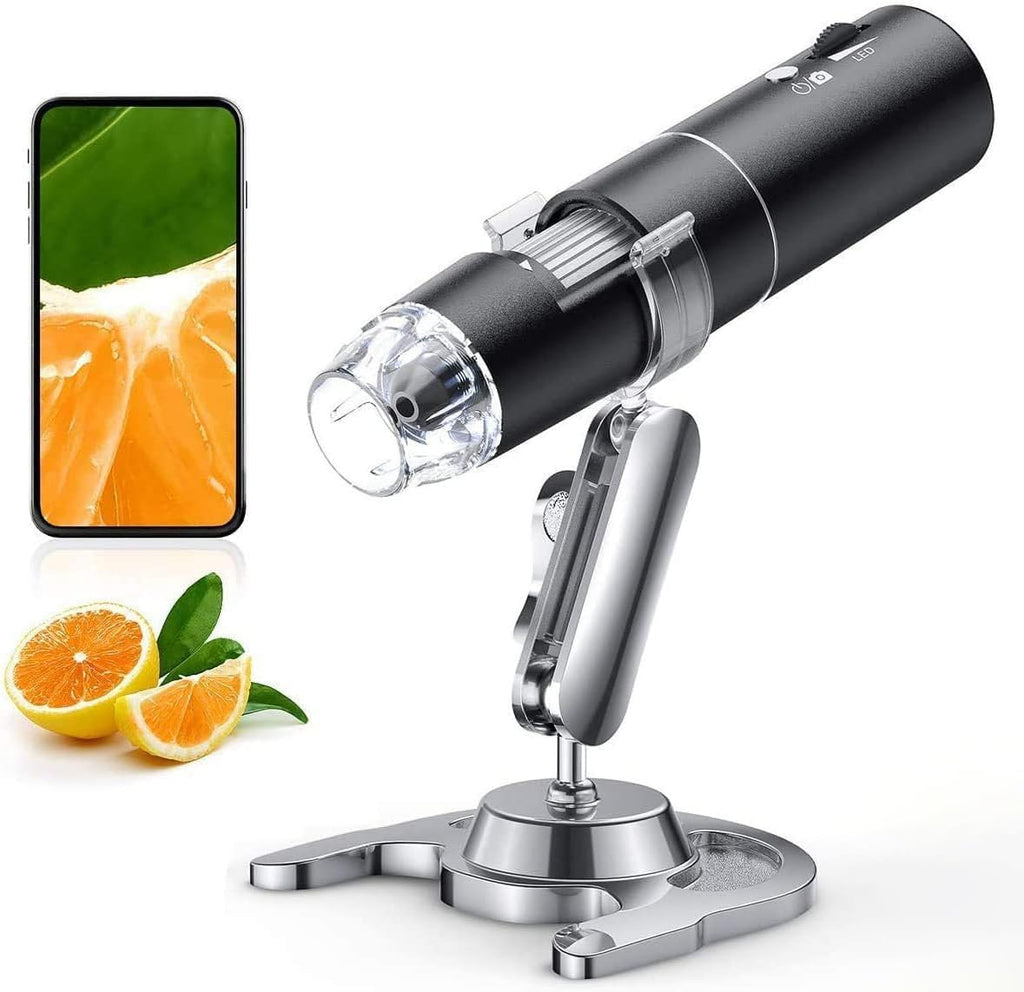 Wireless Digital Microscope with 50X-1000X Magnification, WiFi & USB Connectivity for Mobile Devices and Computers