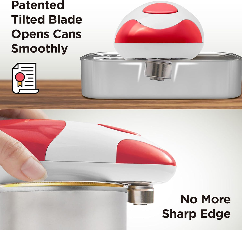 Automatic Electric Can Opener: One-Touch Operation, Smooth Edge, Battery Powered