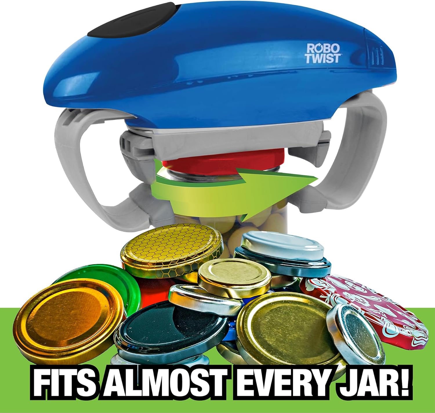 Automatic Jar Opener with Improved Torque - Electric Hands-Free Kitchen Gadget for All Jar Sizes