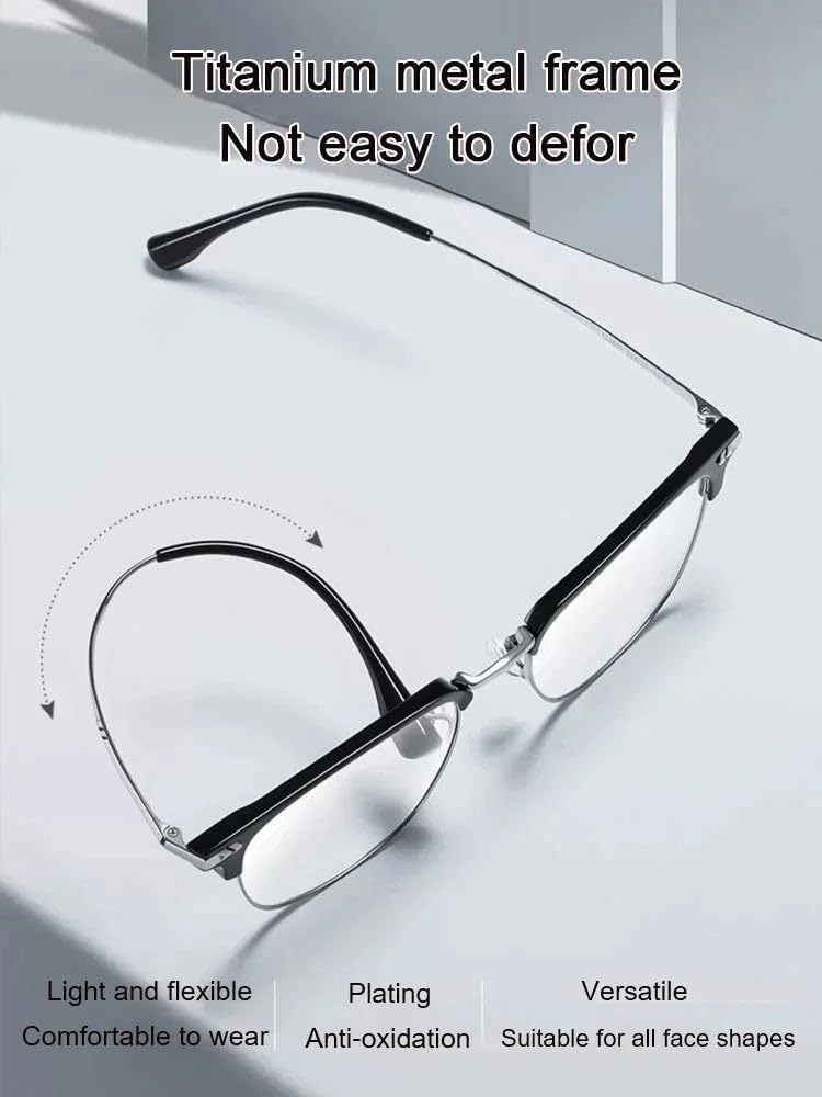 Ultra Light Anti Blue Presbyopic Glasses with Titanium Frame and Spring Hinge