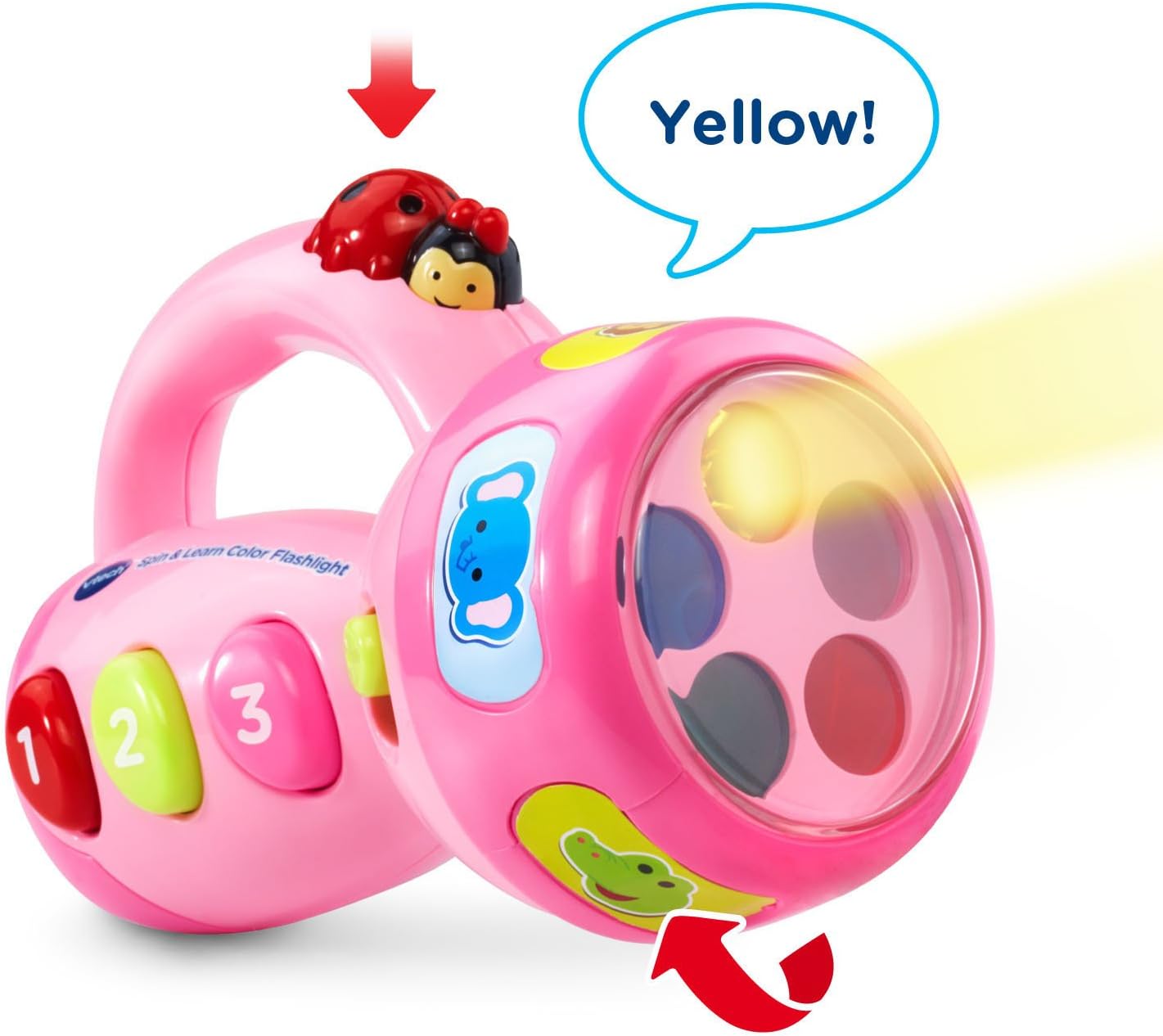 VTech Spin and Learn Color Flashlight: Educational Toy with Lights, Sounds & Songs