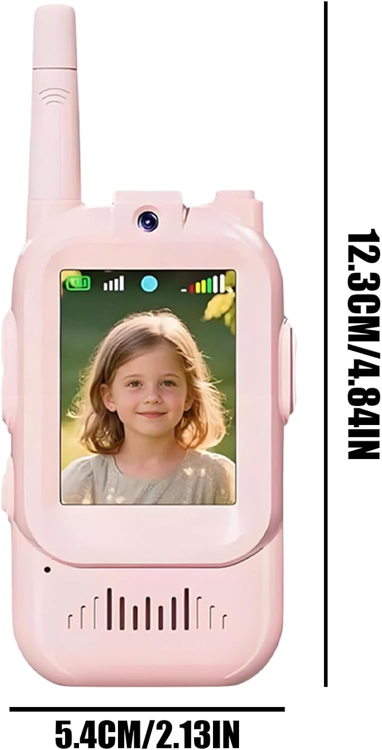 Kids Video Walkie Talkie with 4 Voice Modes, Rechargeable Long Range Intercom for Outdoor Play
