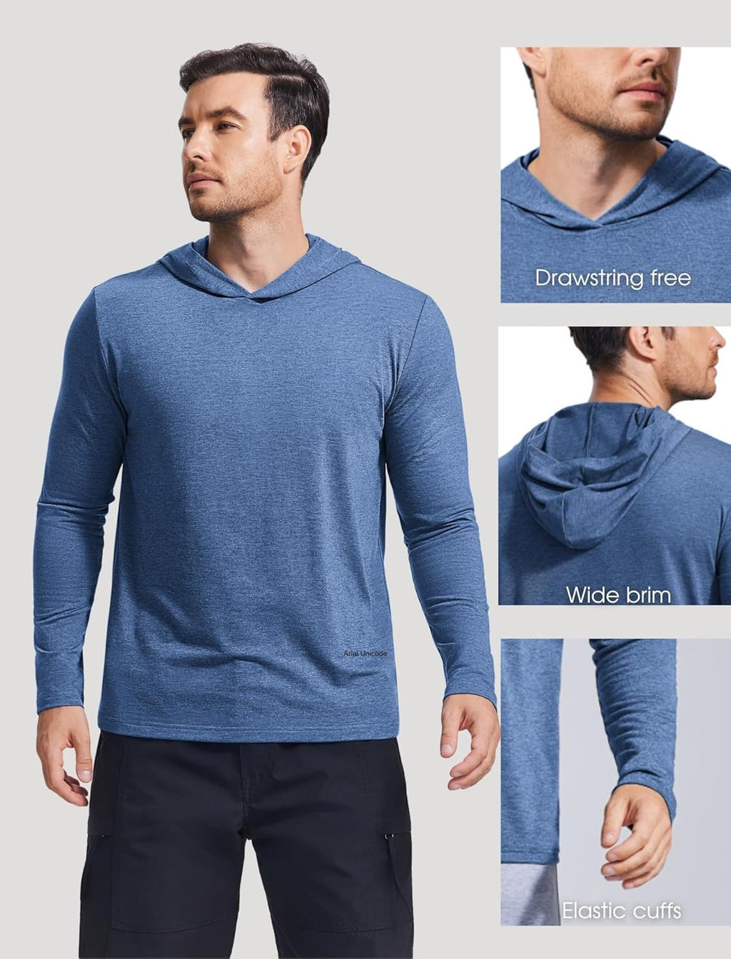 Lightweight Men's Hoodie for Golf & Gym - Quick-Dry Moisture-Wicking Pullover