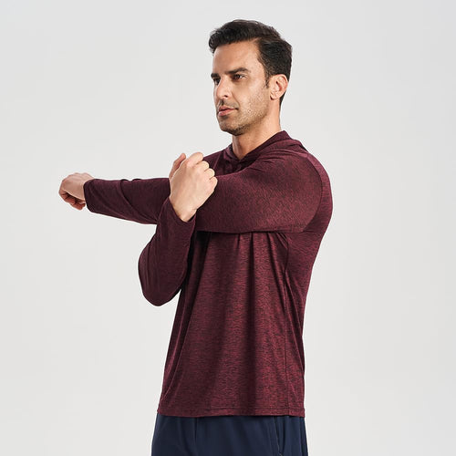 2-Pack Men's Athletic Hooded Shirts - Dry Fit Long Sleeve for Gym & Outdoor Activities