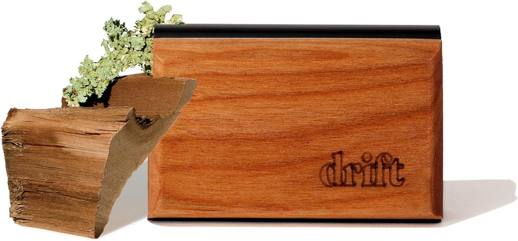 Magnetic Wood Car Air Freshener with Teak Scent - Natural Essential Oil Refillable Odor Eliminator