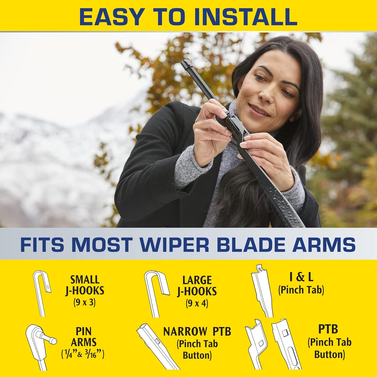 22-Inch 2-in-1 Water Repellent Wiper Blades, Pack of 2, with Advanced Beam Technology