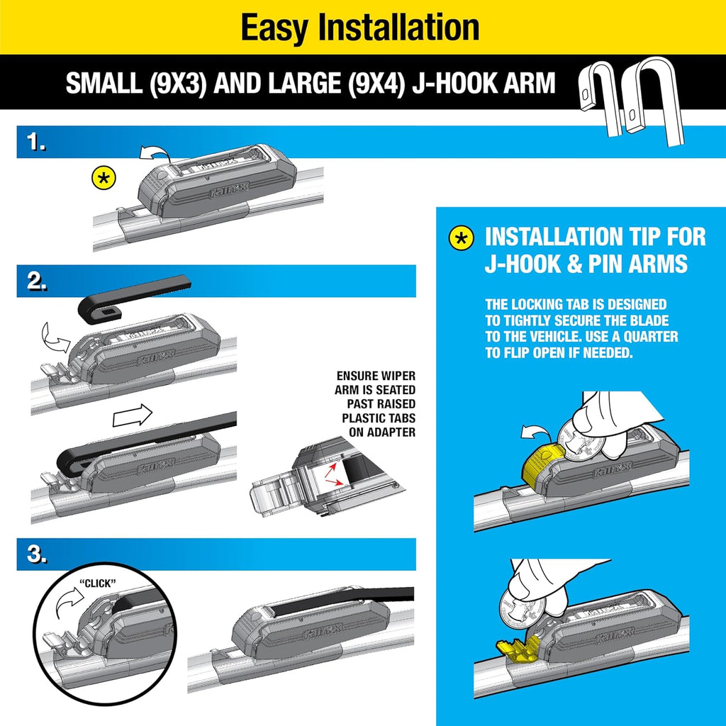 22-Inch 2-in-1 Water Repellent Wiper Blades, Pack of 2, with Advanced Beam Technology