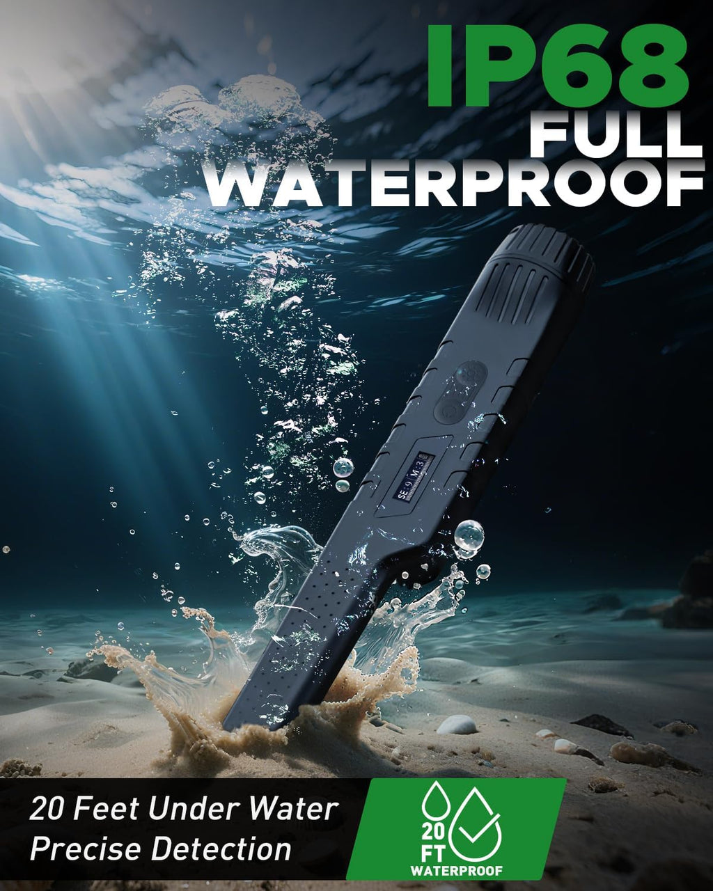 Waterproof Handheld Metal Detector Pinpointer with Superhet Technology & Adjustable Sensitivity