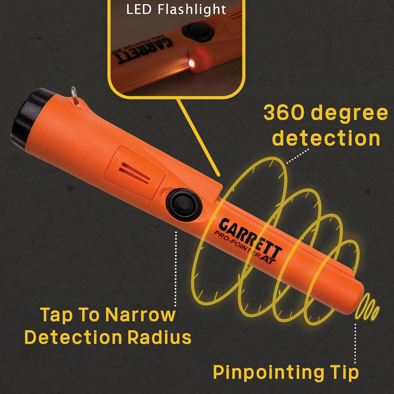 Waterproof Pinpointer Metal Detector for Adults, All-Terrain Use, Made in USA