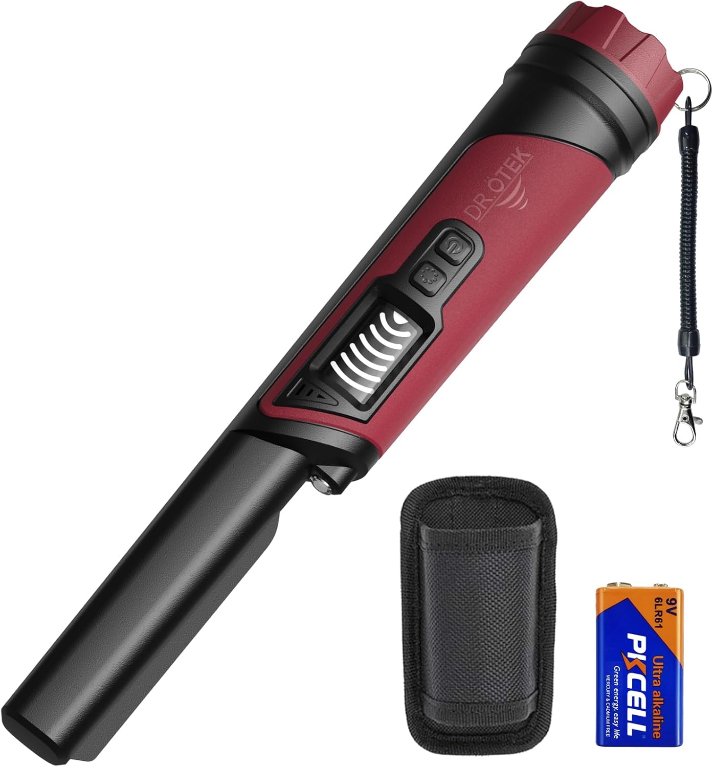 Waterproof Metal Detector Pinpointer with LCD Screen, 360° Detection & LED Light