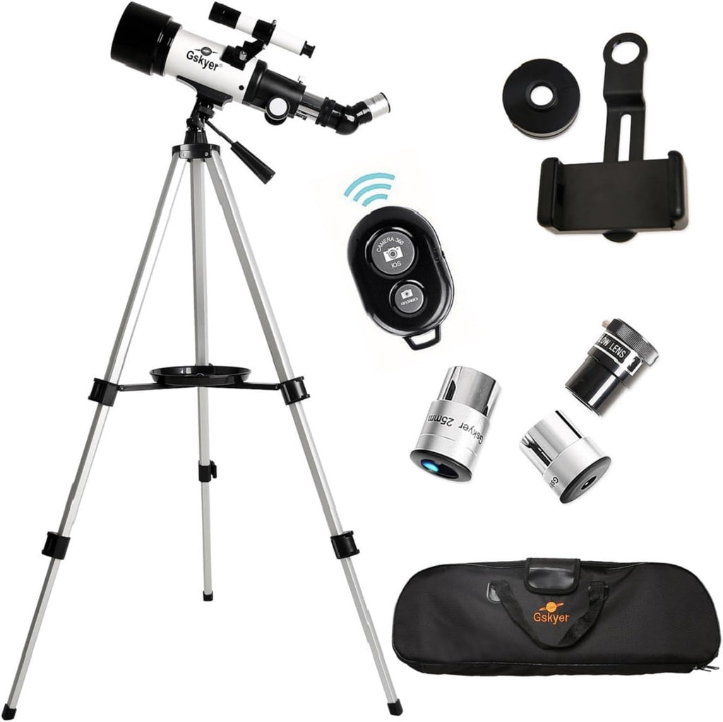 70mm Aperture 400mm Refracting Telescope for Beginners with Phone Adapter & Tripod