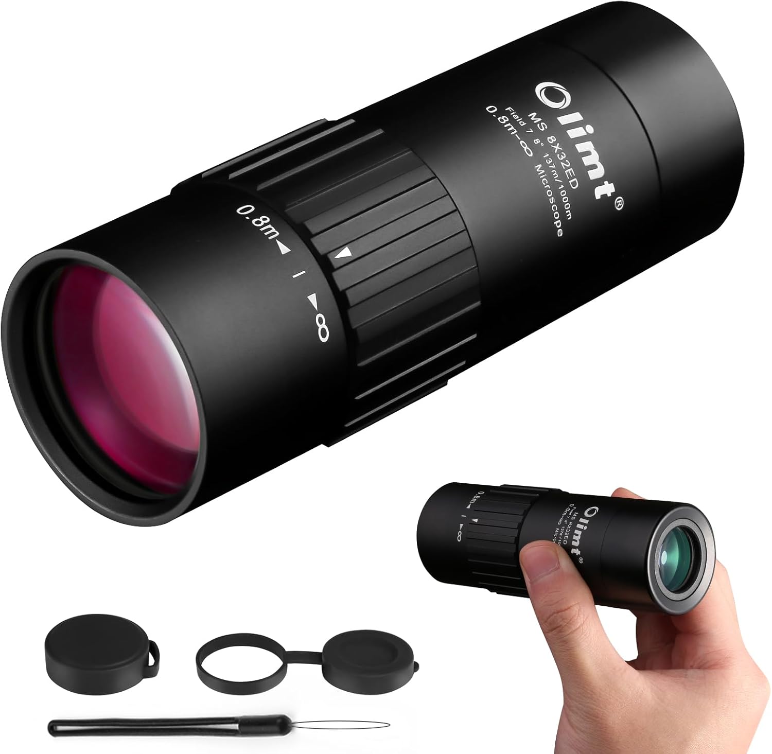 8x32 Mini Pocket Monocular with Superior Optics and Waterproof Design