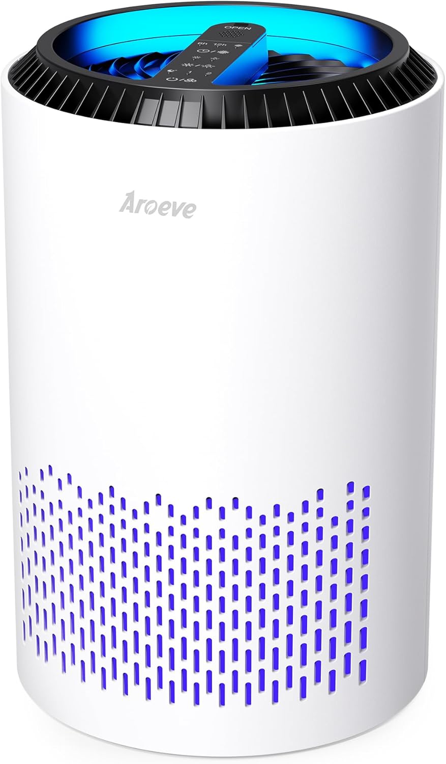 Air Purifier with 3-Layer Filter, Sleep Mode & Essential Oil Diffuser for Bedroom & Office