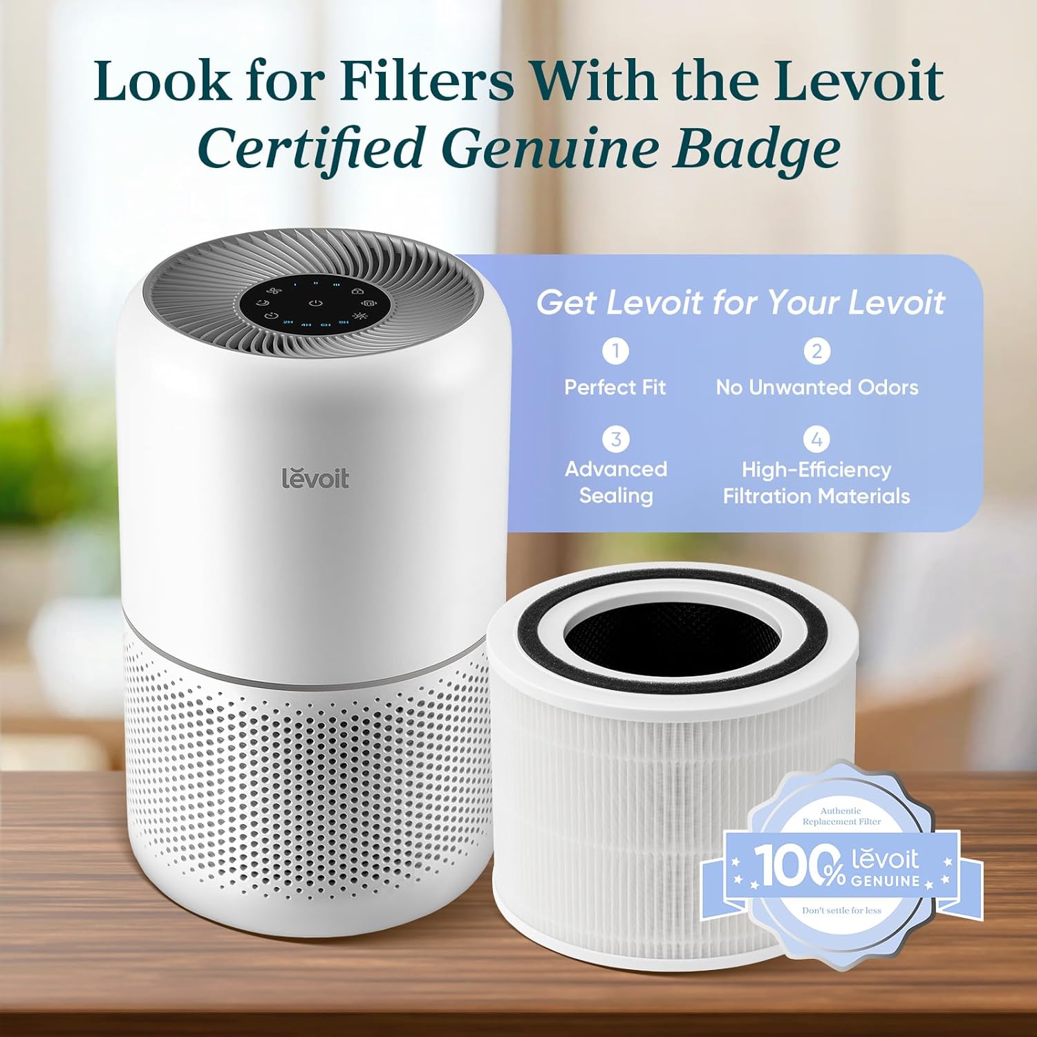 Air Purifier for Allergies and Pet Hair, 1073 ft² Coverage, HEPA Sleep Mode, 3-in-1 Filter