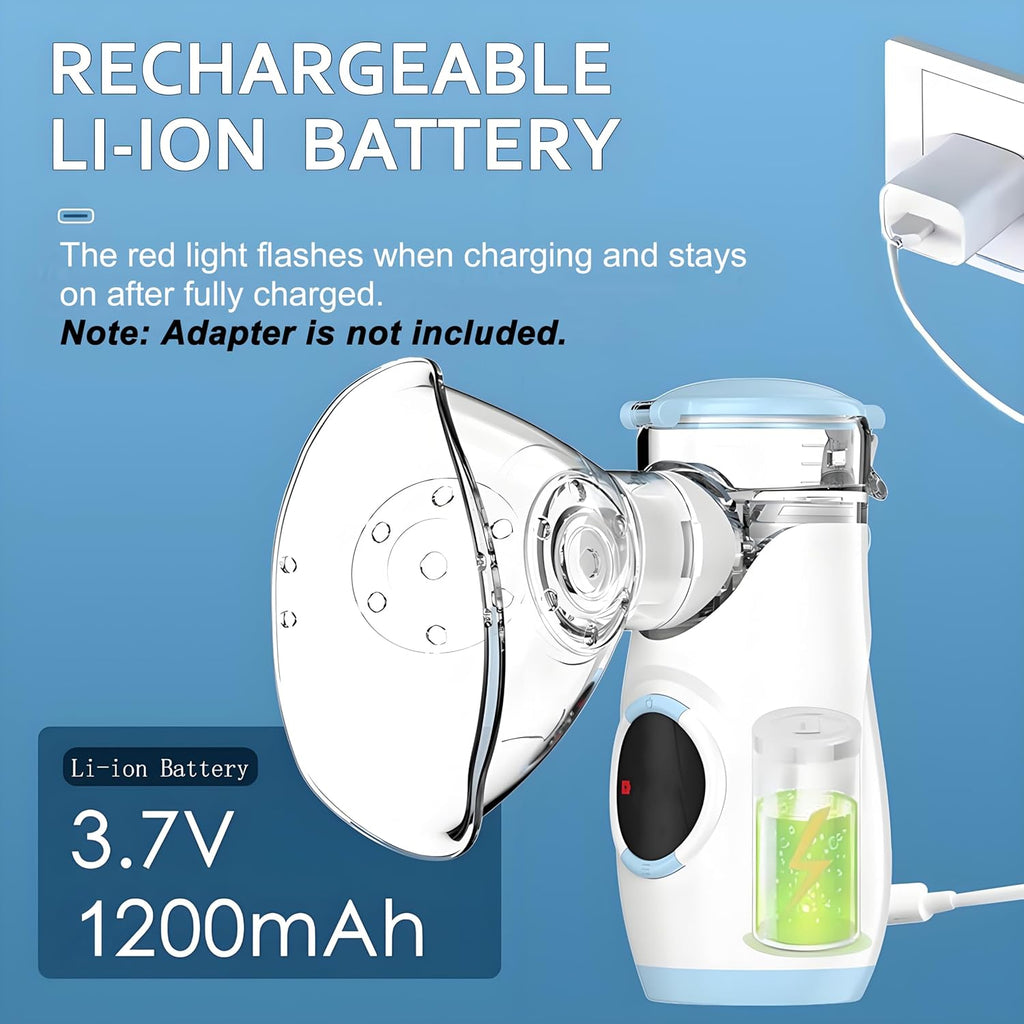 Portable Mesh Nebulizer with LED Display, Auto-Cleaning & Rechargeable Battery