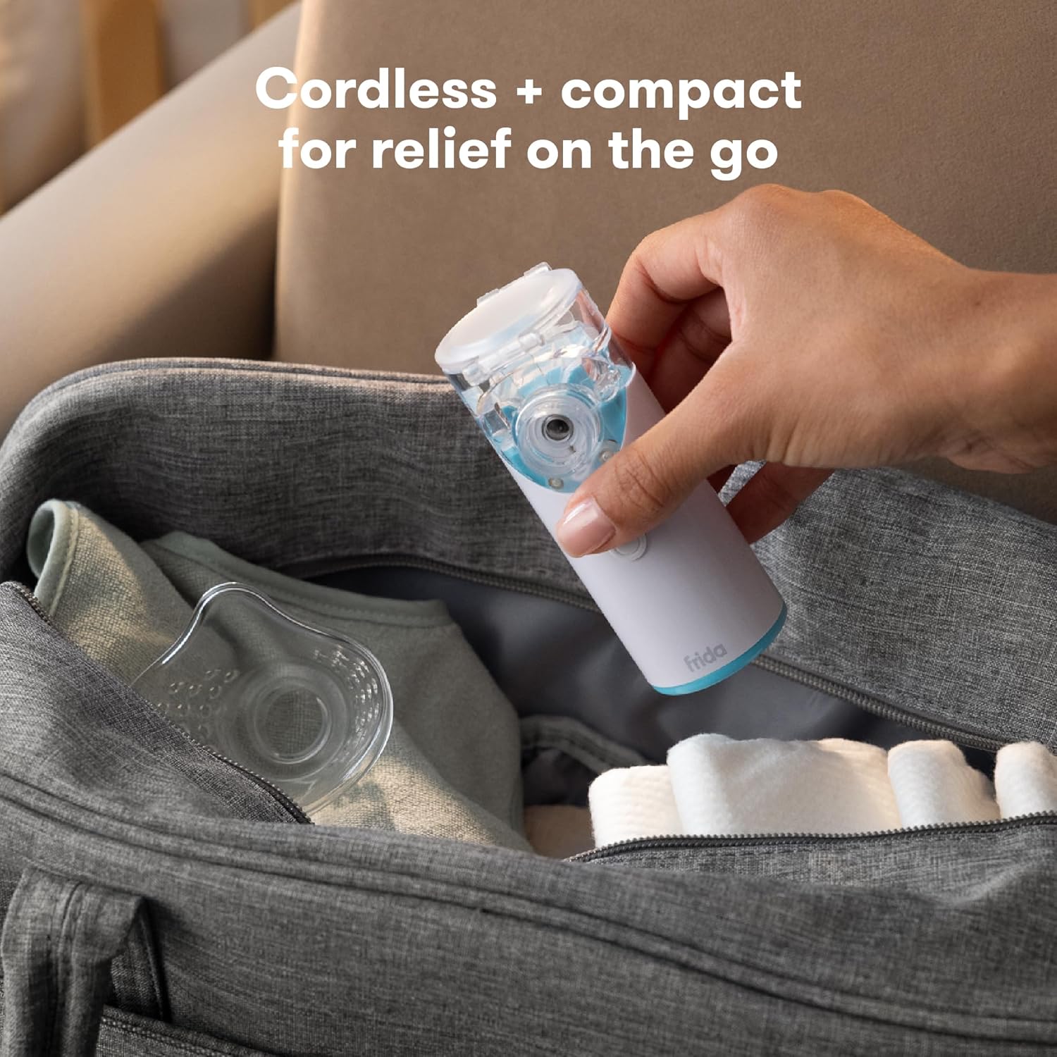 Ultra-Quiet Portable Nebulizer for All Ages with Mask & Diffuser, Cordless & Rechargeable