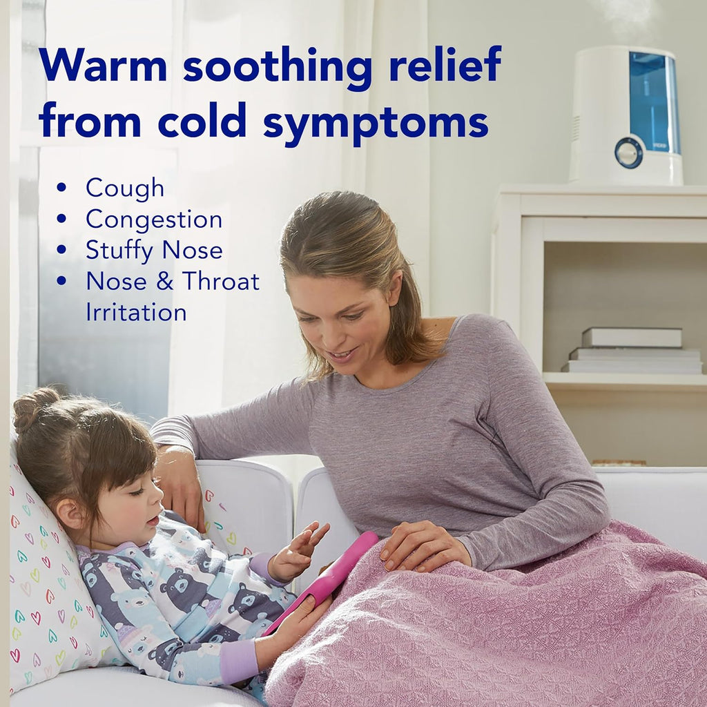 Warm Mist Humidifier for Bedrooms & Large Rooms - 24-Hour Relief for Cough & Congestion