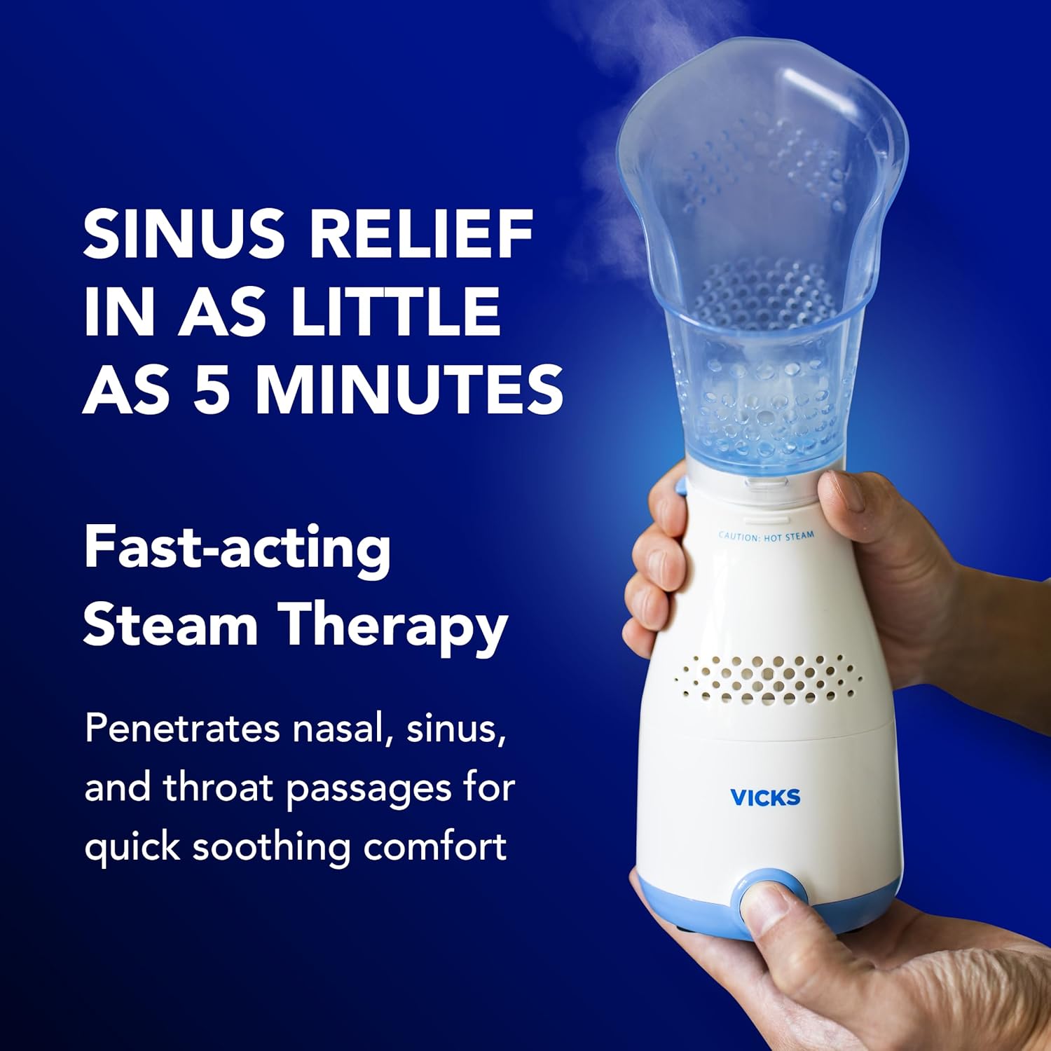 Sinus Steam Inhaler - Non-Medicated Relief for Congestion, Allergies & Colds with Adjustable Steam