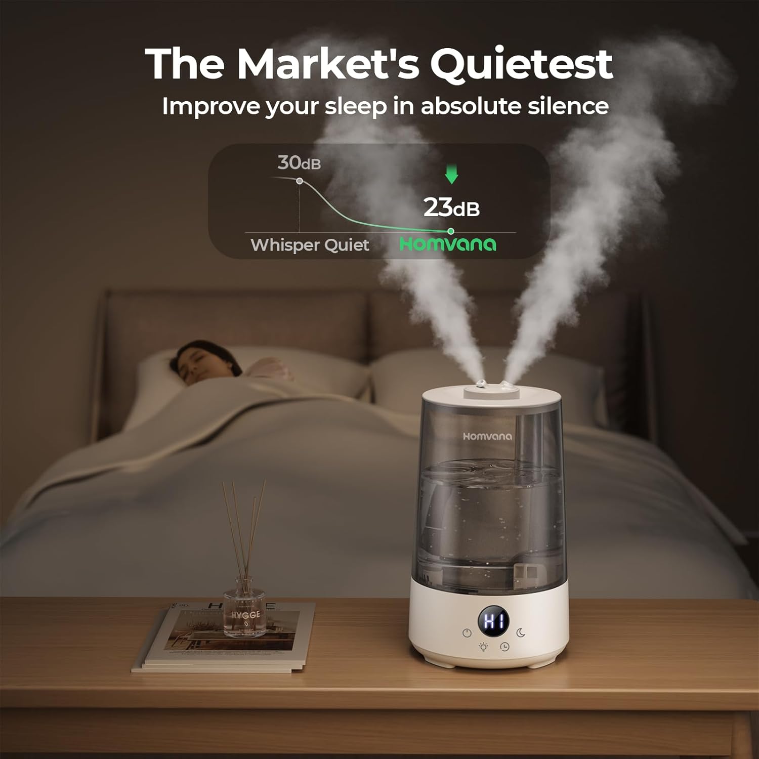 3.6L Cool Mist Humidifier with Aromatherapy & Mood Light, 34H Runtime, 23dB Quiet