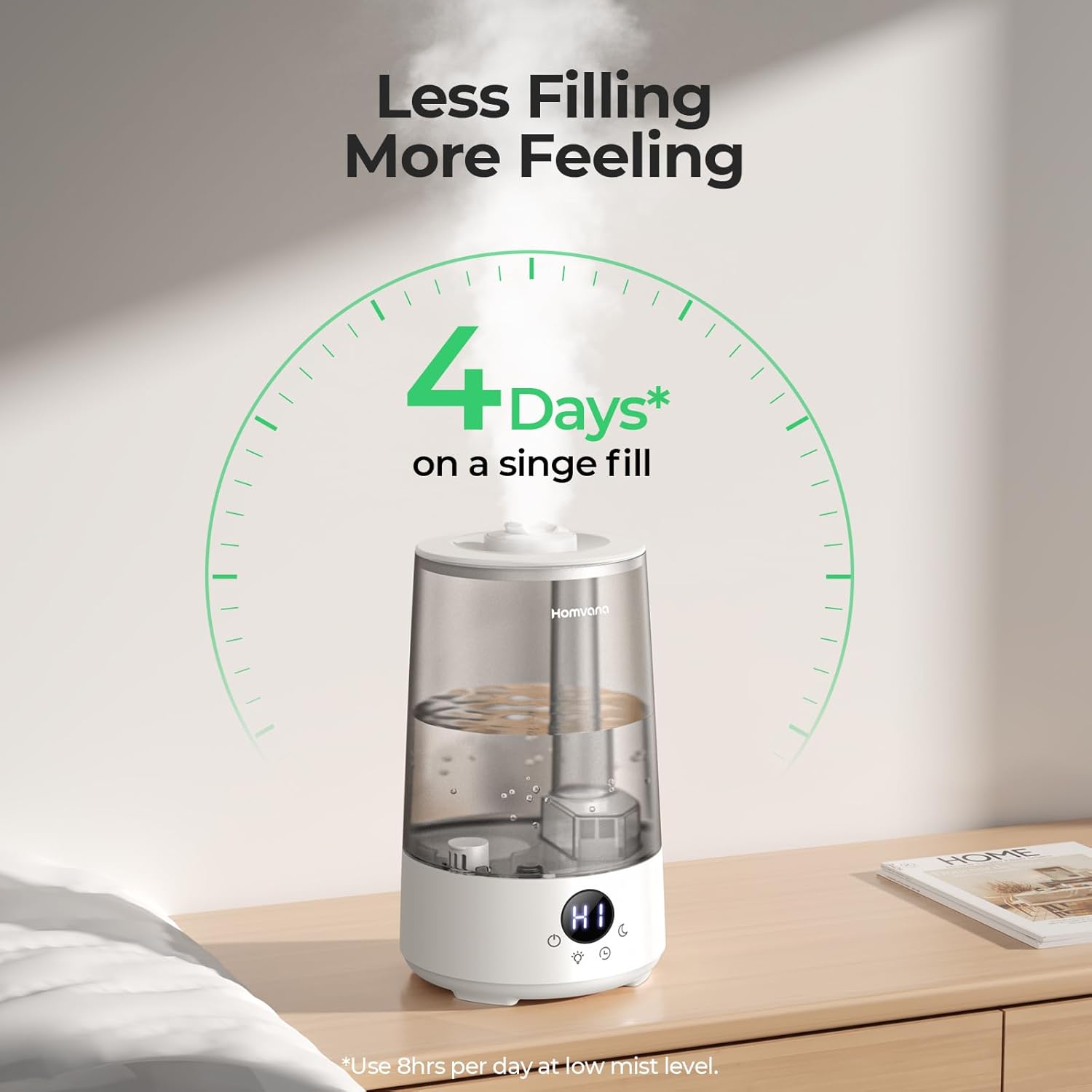 3.6L Cool Mist Humidifier with Aromatherapy & Mood Light, 34H Runtime, 23dB Quiet