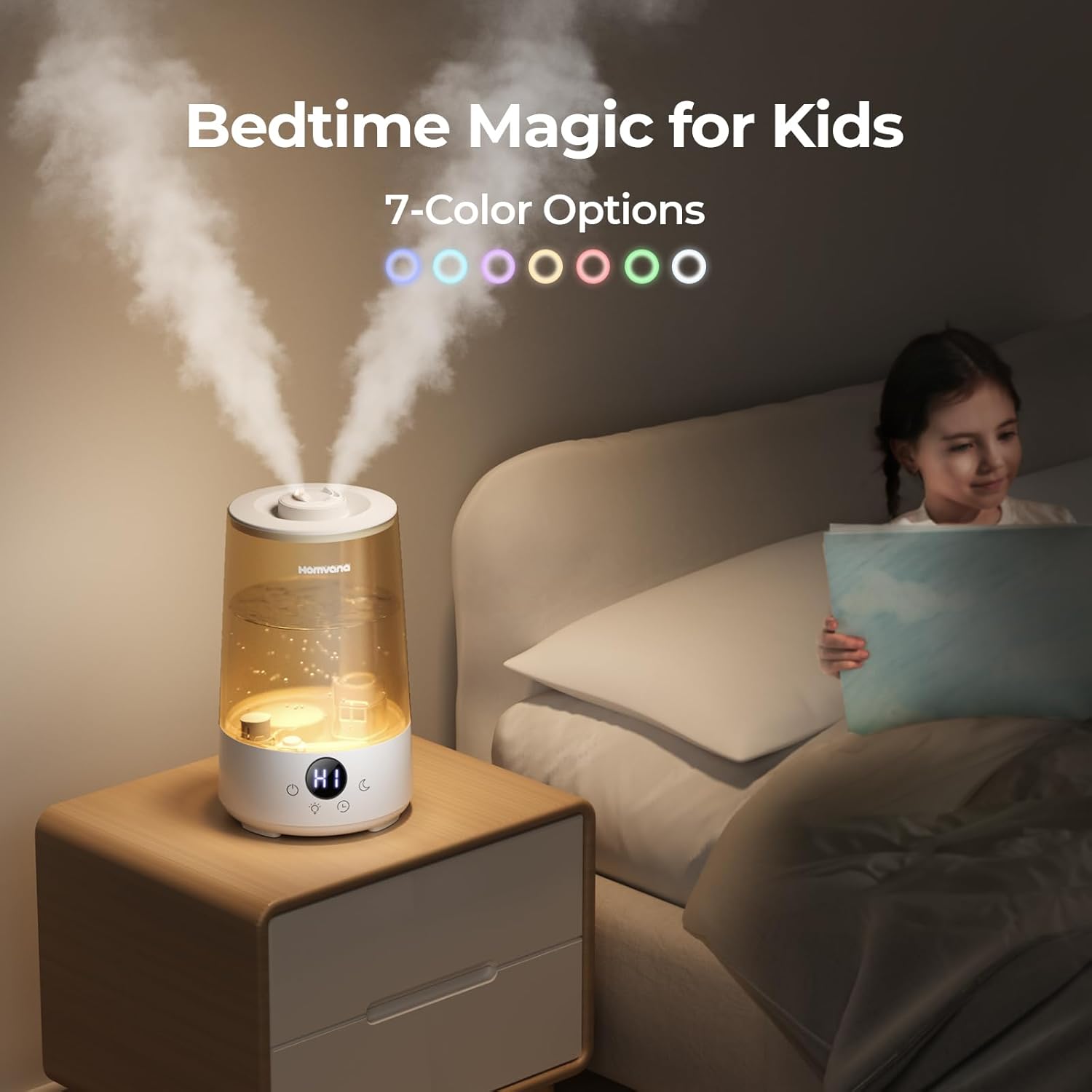 3.6L Cool Mist Humidifier with Aromatherapy & Mood Light, 34H Runtime, 23dB Quiet