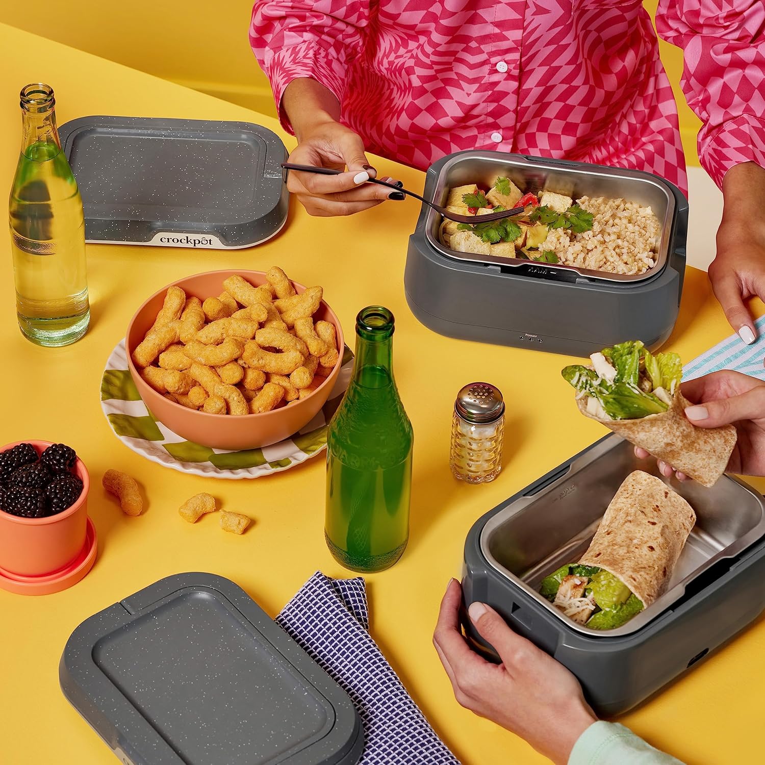 28-Ounce Mini Electric Heated Lunch Box, Portable Food Warmer for Travel & On-the-Go