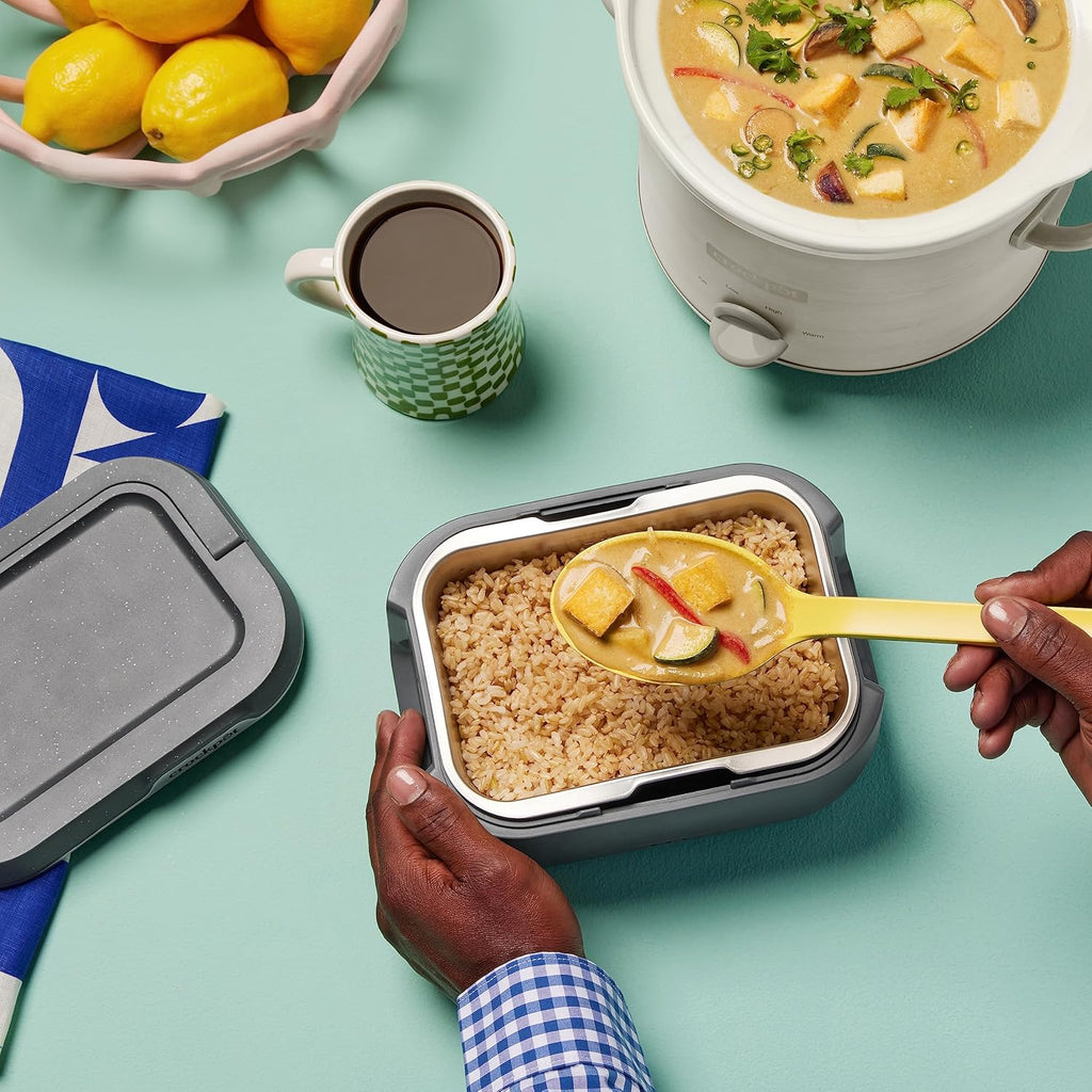 28-Ounce Mini Electric Heated Lunch Box, Portable Food Warmer for Travel & On-the-Go