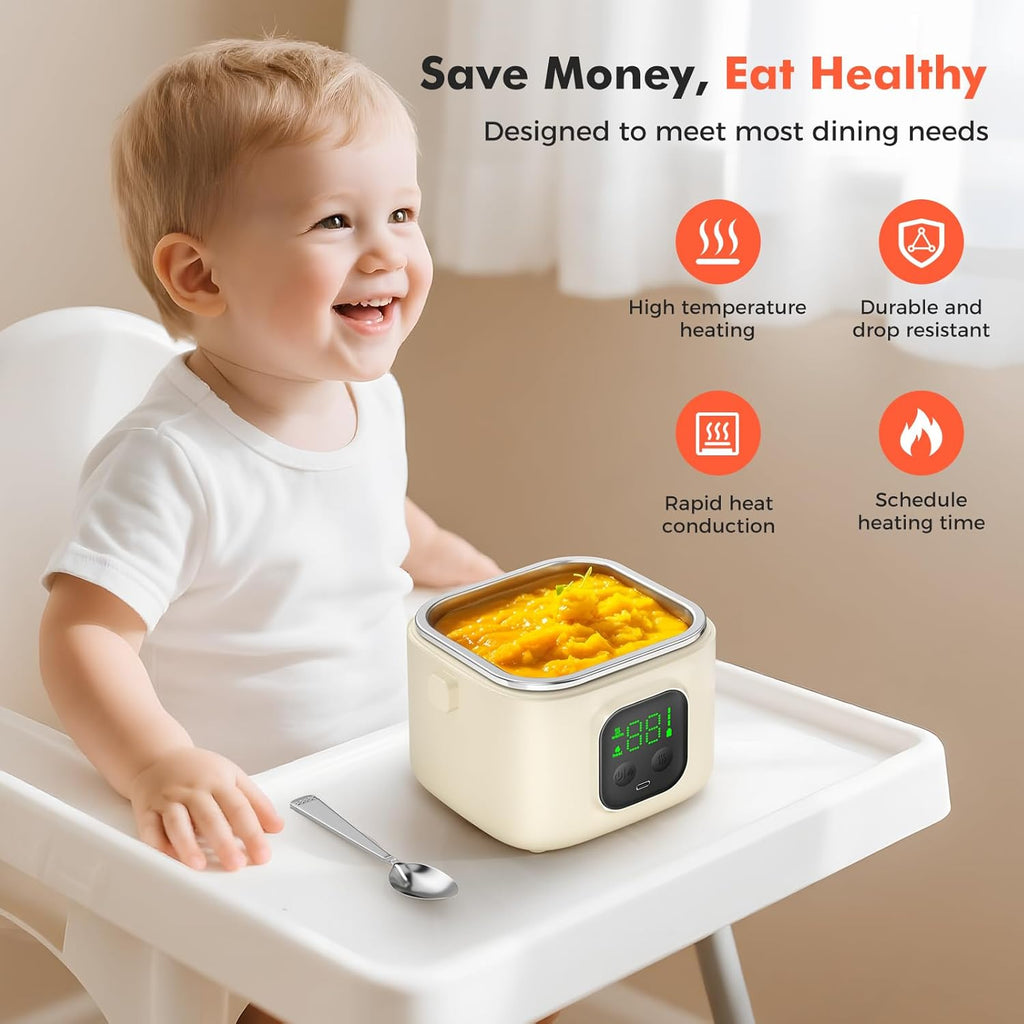 Cordless Electric Lunch Box with 14000mAh Battery, Self-Heating Food Warmer, 800ml Portable