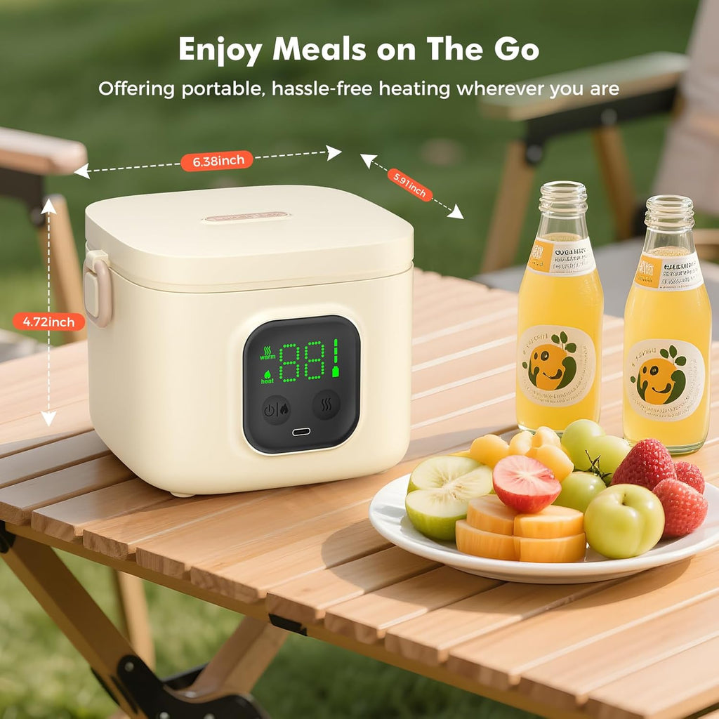 Cordless Electric Lunch Box with 14000mAh Battery, Self-Heating Food Warmer, 800ml Portable