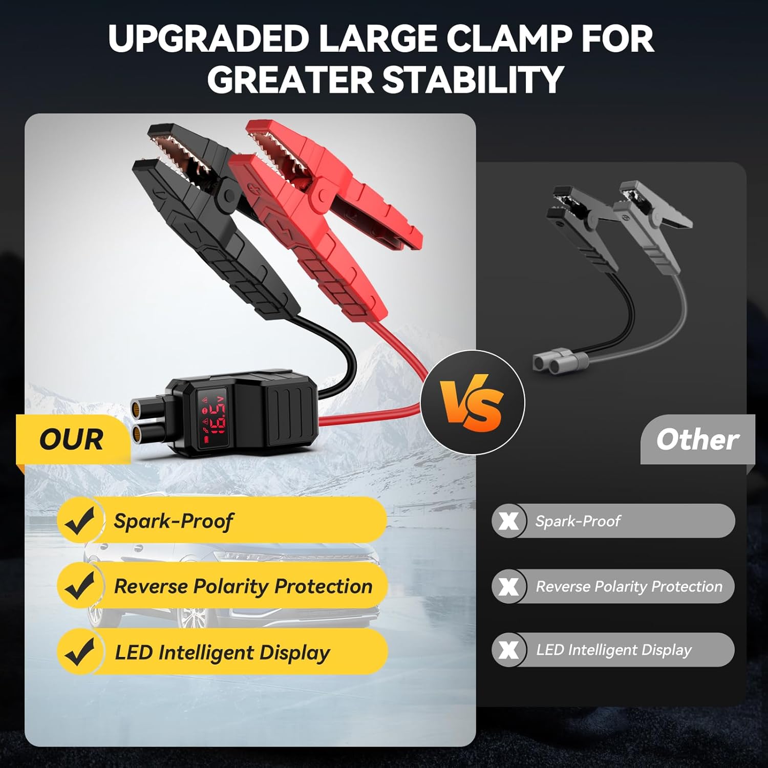 6000A Car Jump Starter with Air Compressor, 15800mAh Power Bank & LED Flashlight