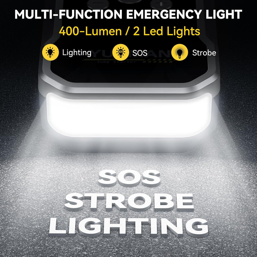 6000A Car Jump Starter with Air Compressor, 15800mAh Power Bank & LED Flashlight