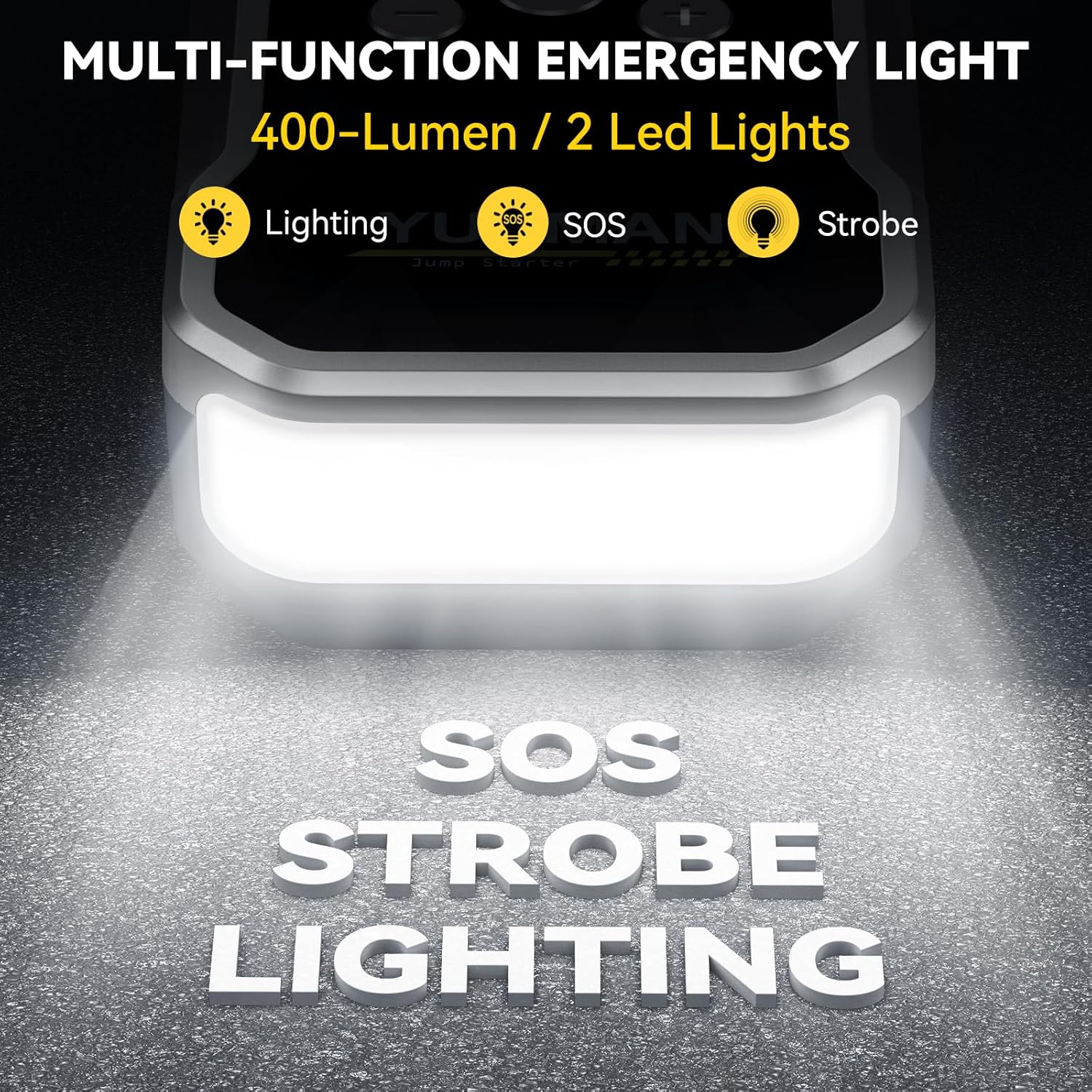 6000A Car Jump Starter with Air Compressor, 15800mAh Power Bank & LED Flashlight