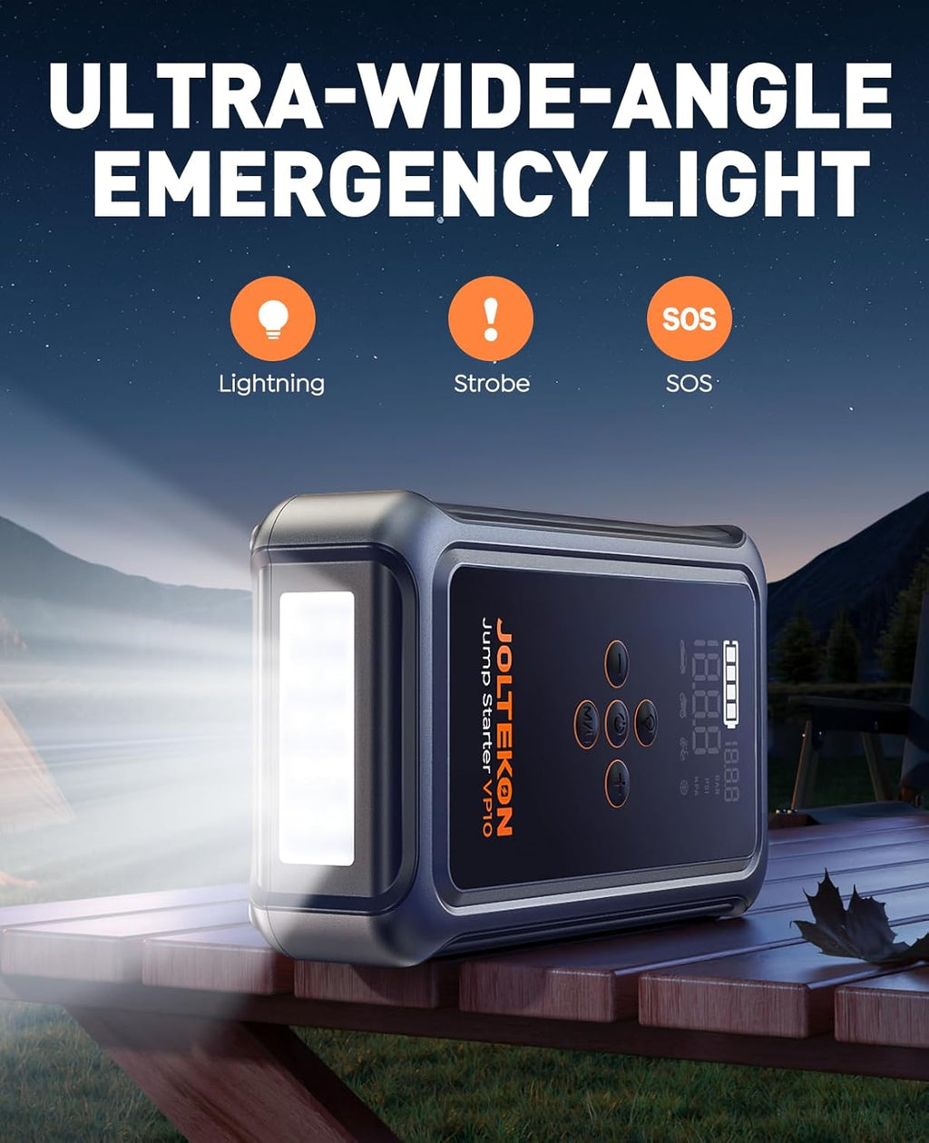 5000A Portable Car Jump Starter with 150PSI Air Compressor, 4-in-1 Emergency Power Pack